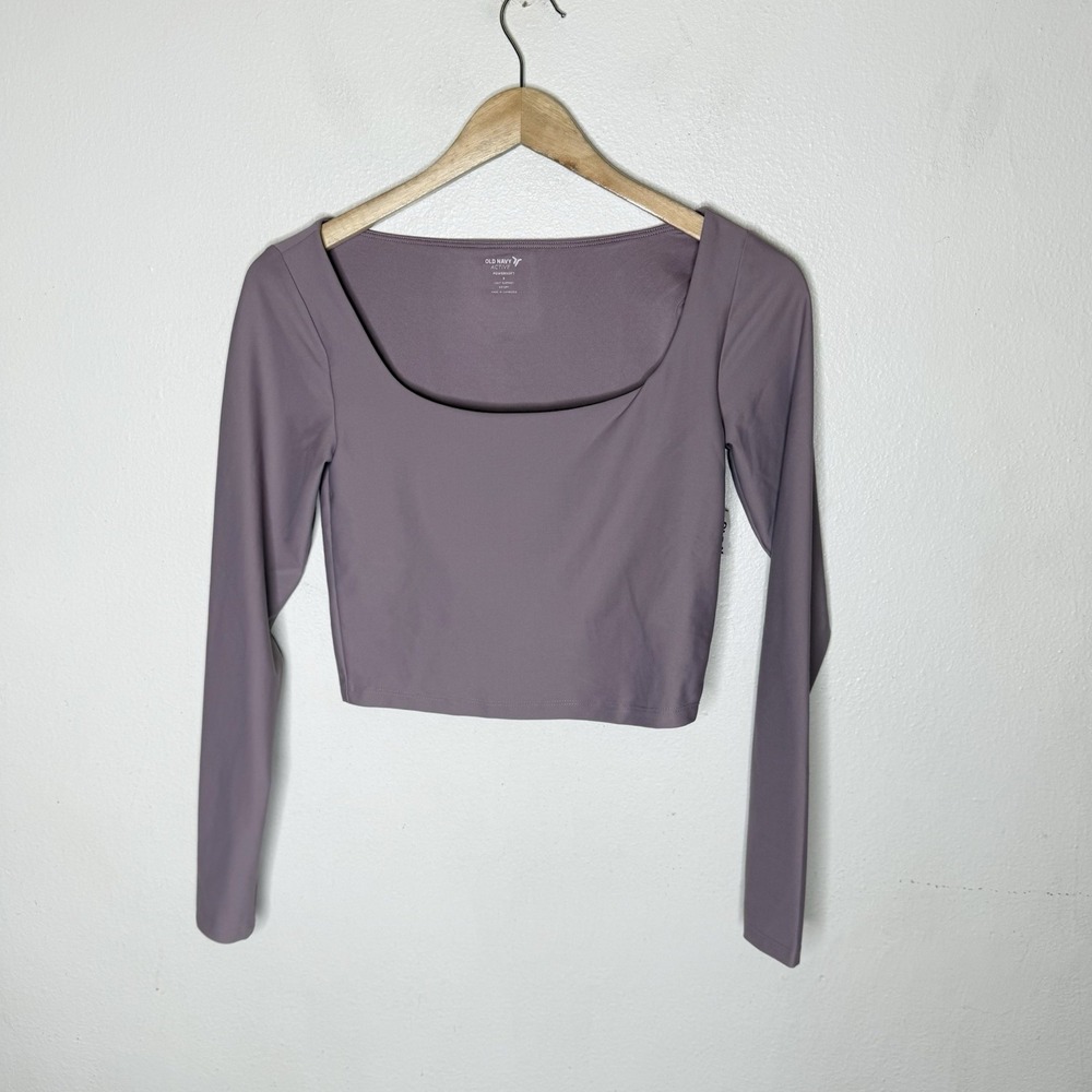 New Old Navy‎ Powersoft Active Light Support Crop Long Sleeve Top Womens Small
